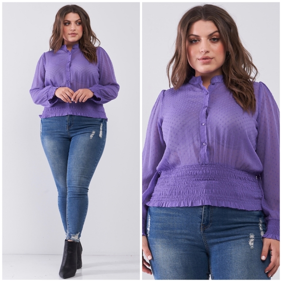 Clothing Obsessed Company Purple Long Sleeves Top - Picture 6 of 8